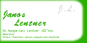 janos lentner business card